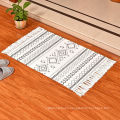 Cotton Tassel Design Ansley Soft Lattice Textured Area Rug Beige Color